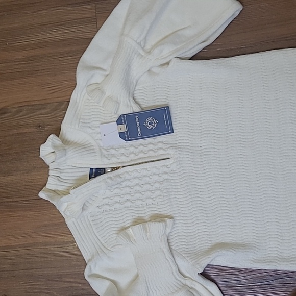 Democracy Cream V-Neck Sweater new zise S - Picture 8 of 12